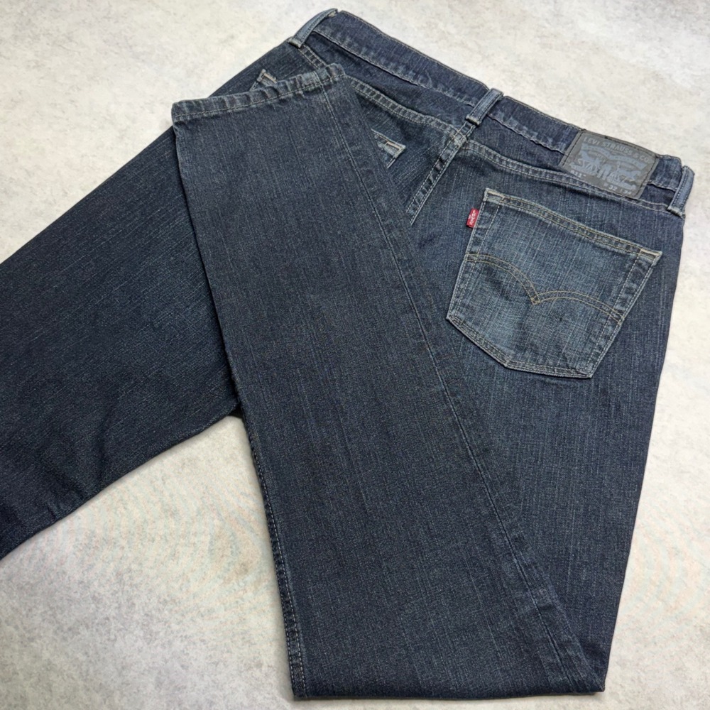 Levi's 511 Slim Fit Mens 32x34 Dark Wash Blue Straight Leg Cotton Denim Jeans